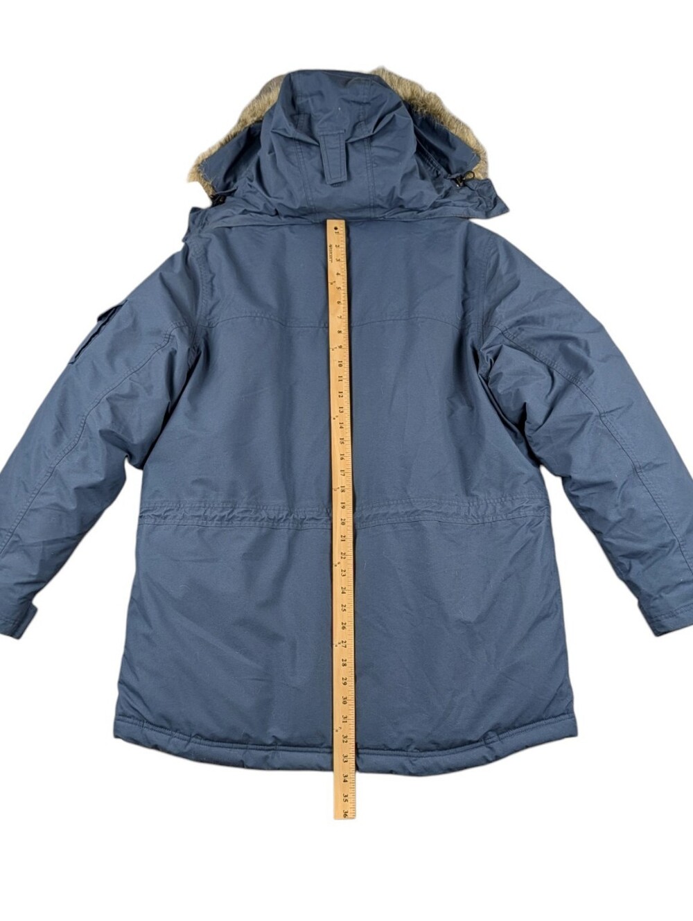 L.L.Bean DL-901 Men's Goose Down Parka Large Blue Faux Fur Hood EUC - Picture 8 of 10